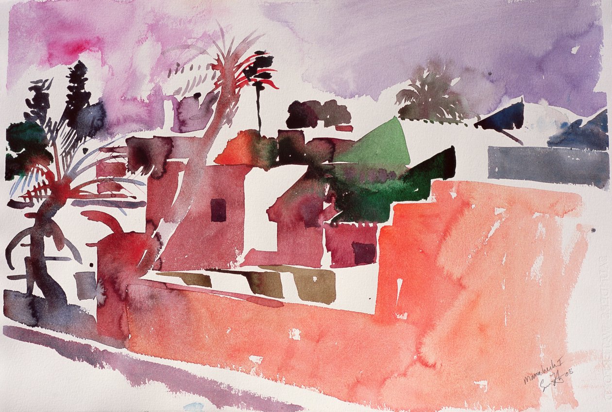 Marrakech 1 (acuarela sobre papel) de Simon Fletcher
