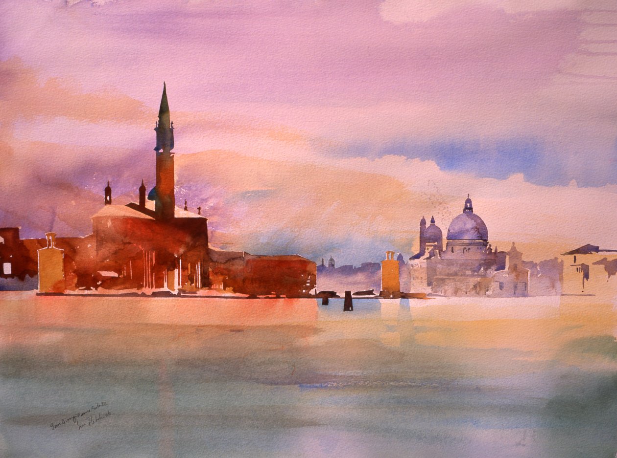 San Giorgio y Salute, 2006 (acuarela sobre papel) de Simon Fletcher