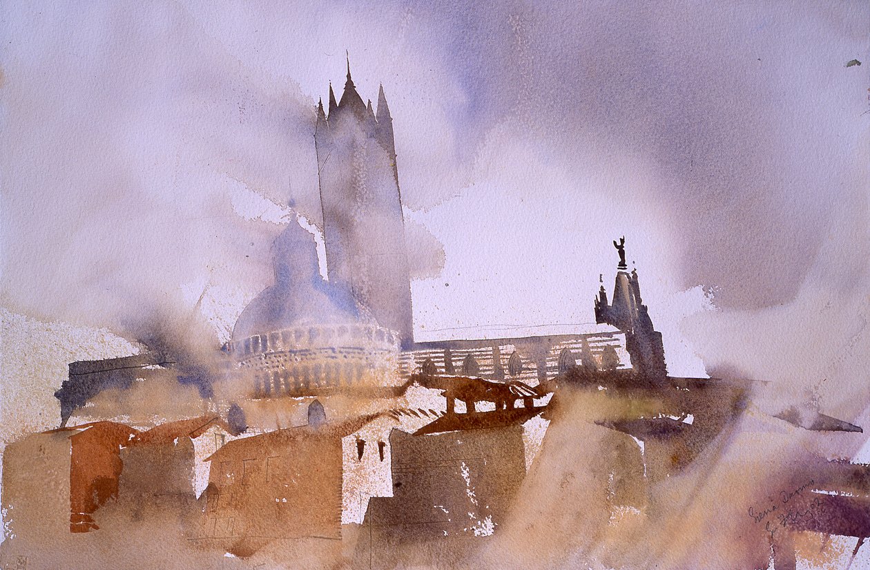 Catedral de Siena (acuarela sobre papel) de Simon Fletcher