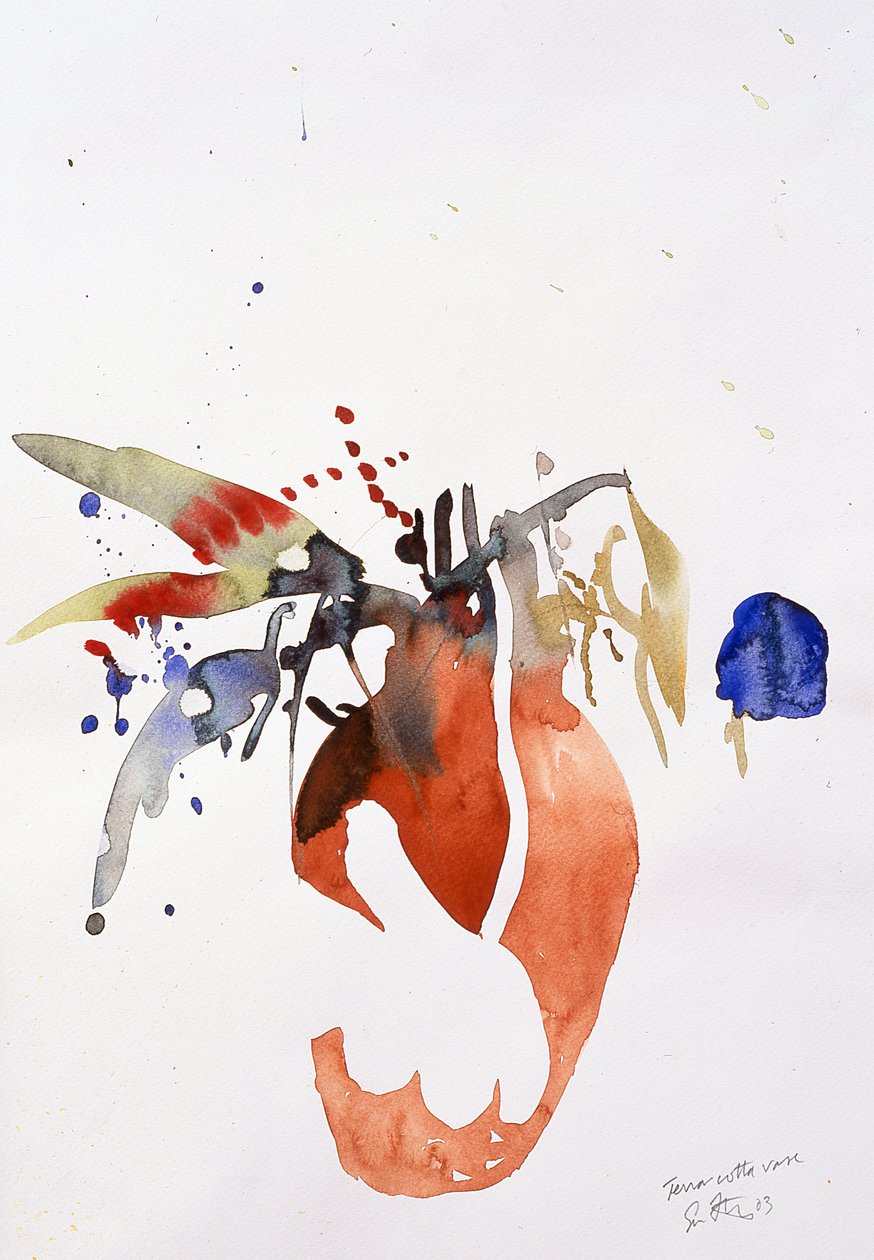 Jarrón de terracota, 2003(acuarela) de Simon Fletcher