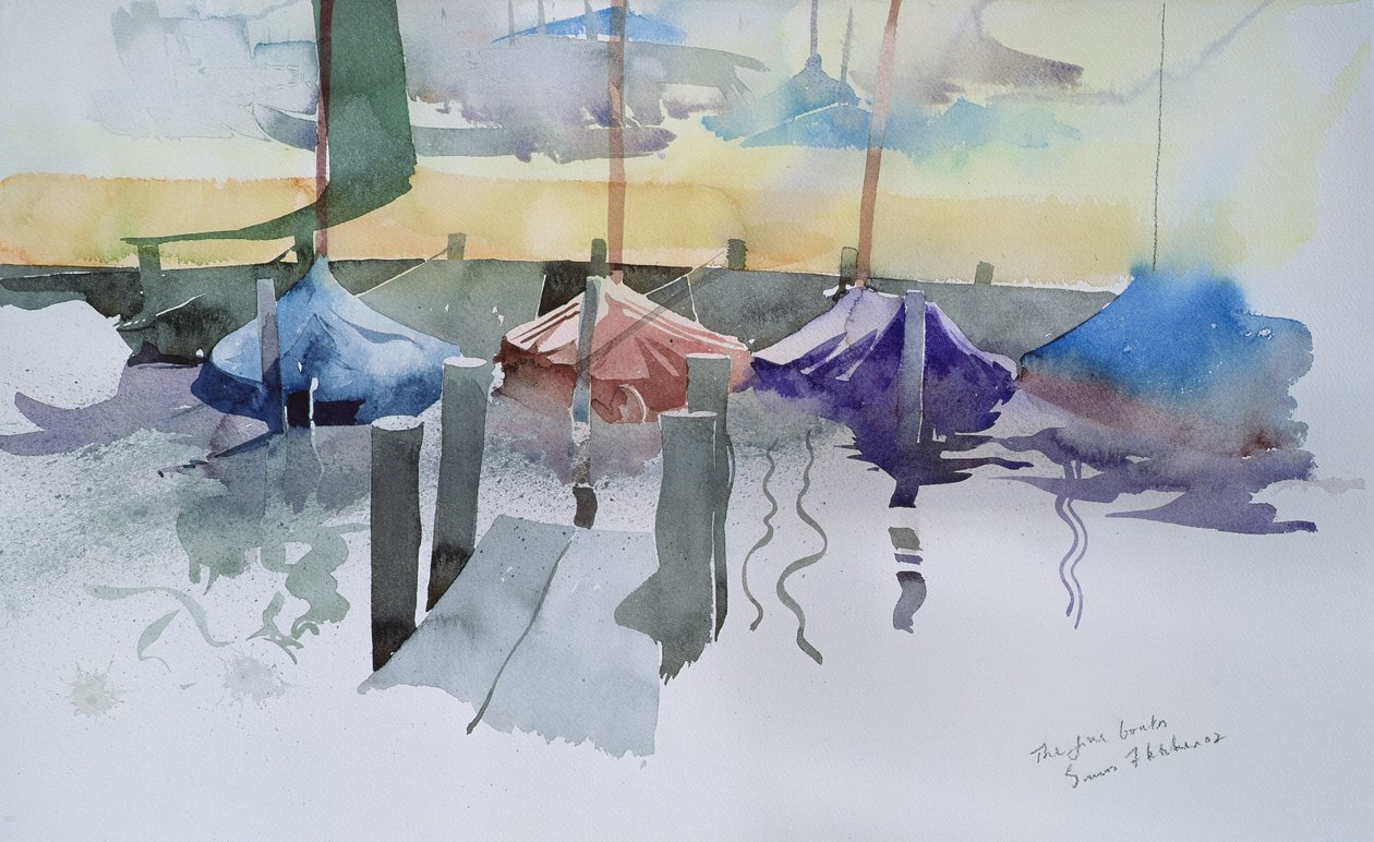 Los cinco barcos, 2002 (acuarela) de Simon Fletcher
