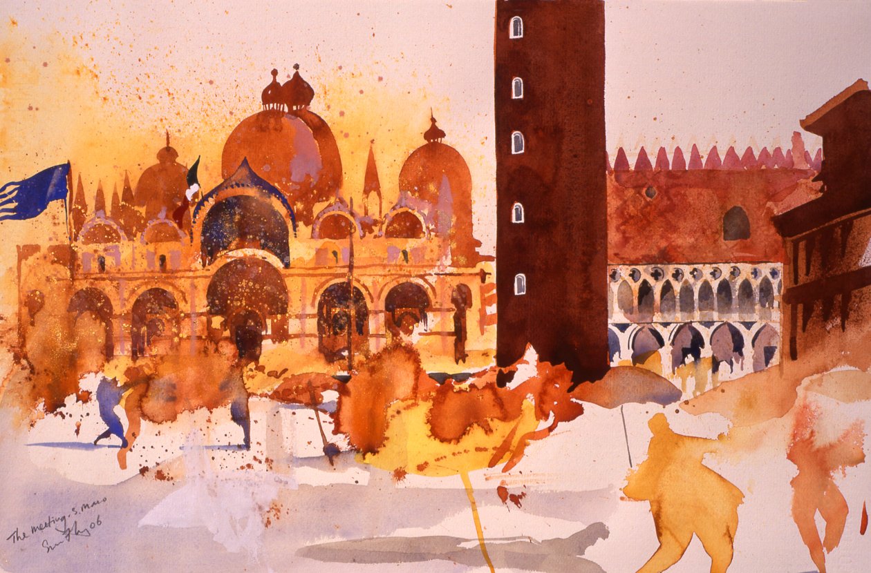 El Encuentro, San Marcos, 2006 (acuarela sobre papel) de Simon Fletcher