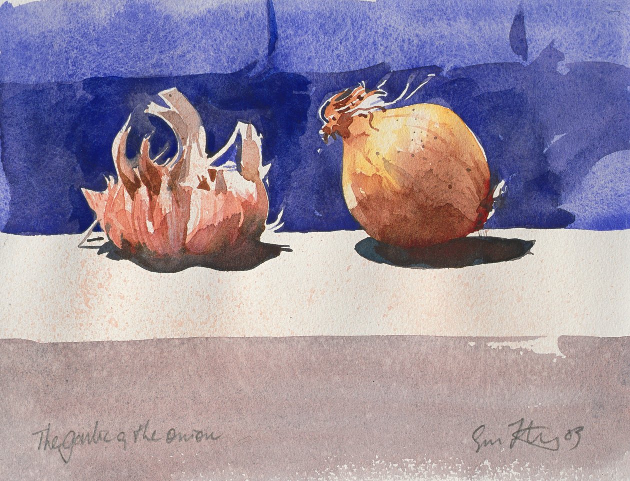 El ajo y la cebolla, 2003 (acuarela) de Simon Fletcher