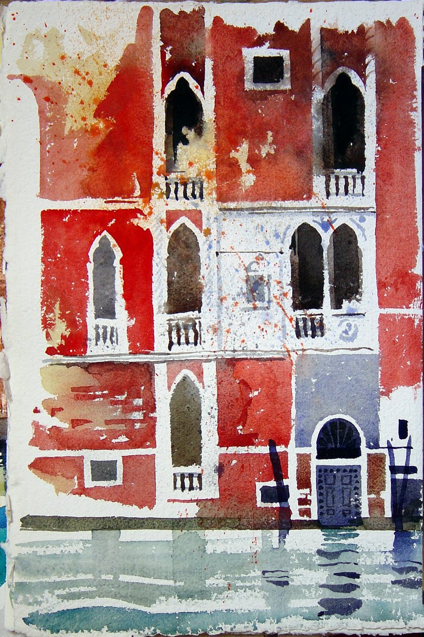 La casa roja, Venecia, 2006 (acuarela) de Simon Fletcher