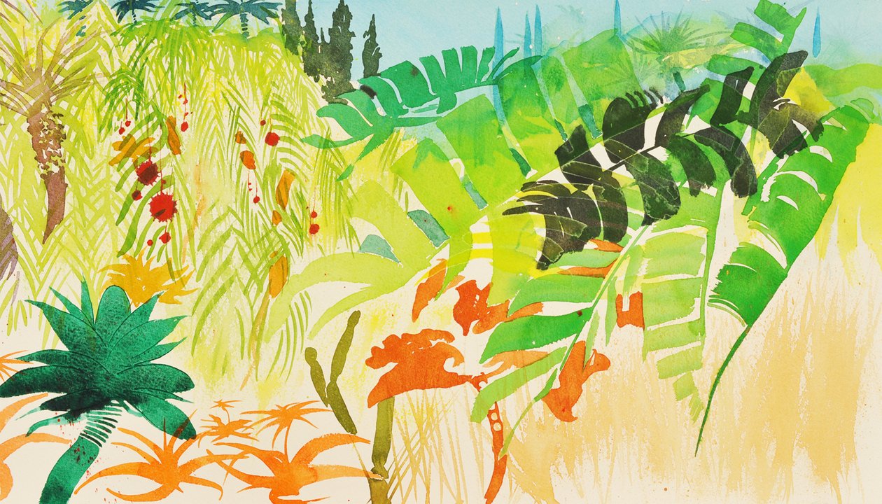 Jardín tropical, Mogador, 2016 (medios al agua) de Simon Fletcher
