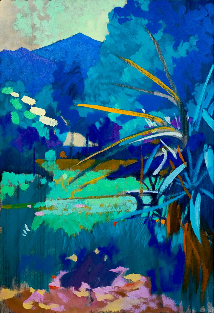 Bajo el azul, 2012 (óleo sobre panel) de Simon Fletcher