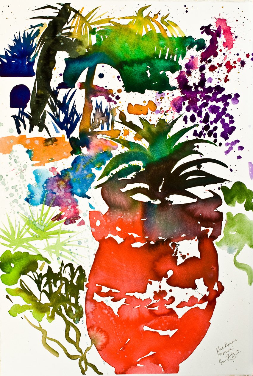 Vase rouge, Maroc 2013. acuarela de Simon Fletcher