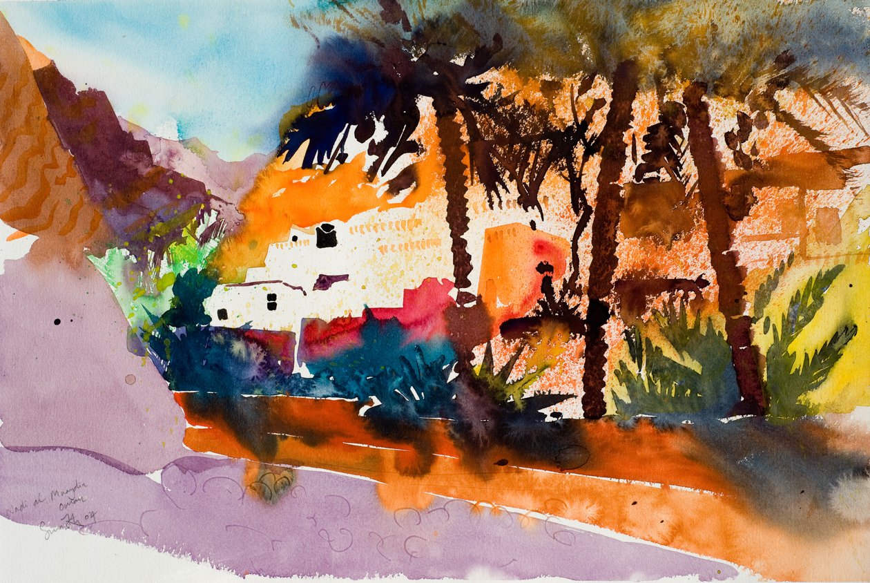 Wadi al Muaydin, 2004 (acuarela) de Simon Fletcher