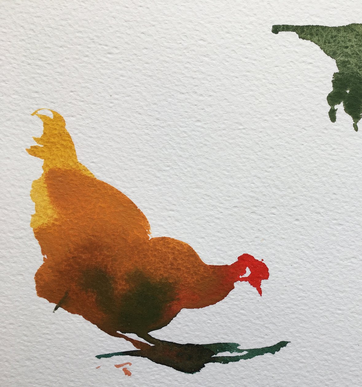 picoteo de gallinas, 2020 (trabajo sobre papel) de Simon Fletcher