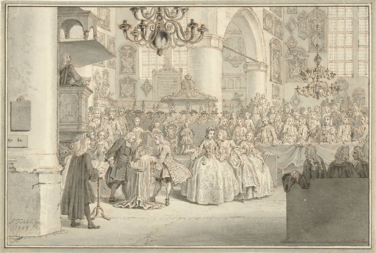 Bautizo del Príncipe Guillermo V, 1748 de Simon Fokke