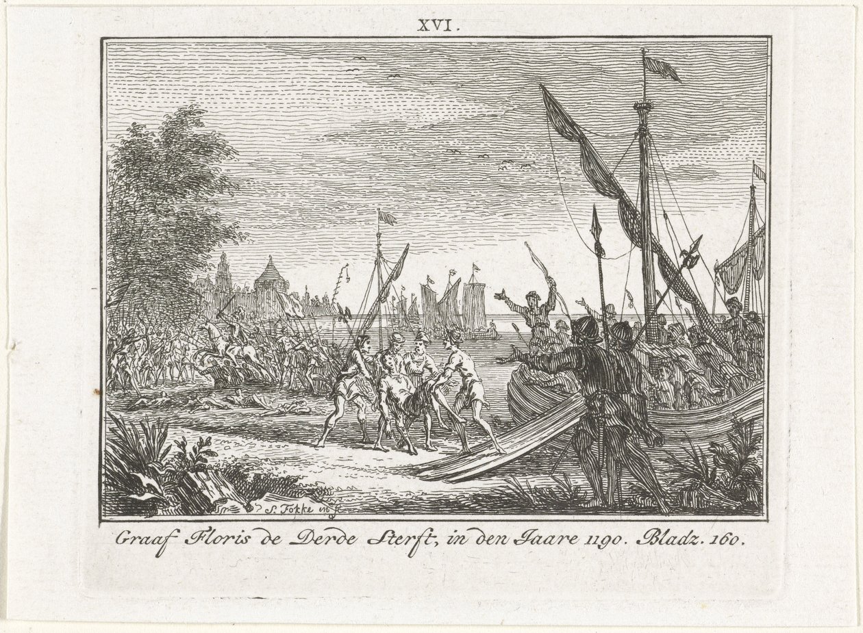 La muerte de Floris III de Holanda en Antioquía, 1784 de Simon Fokke