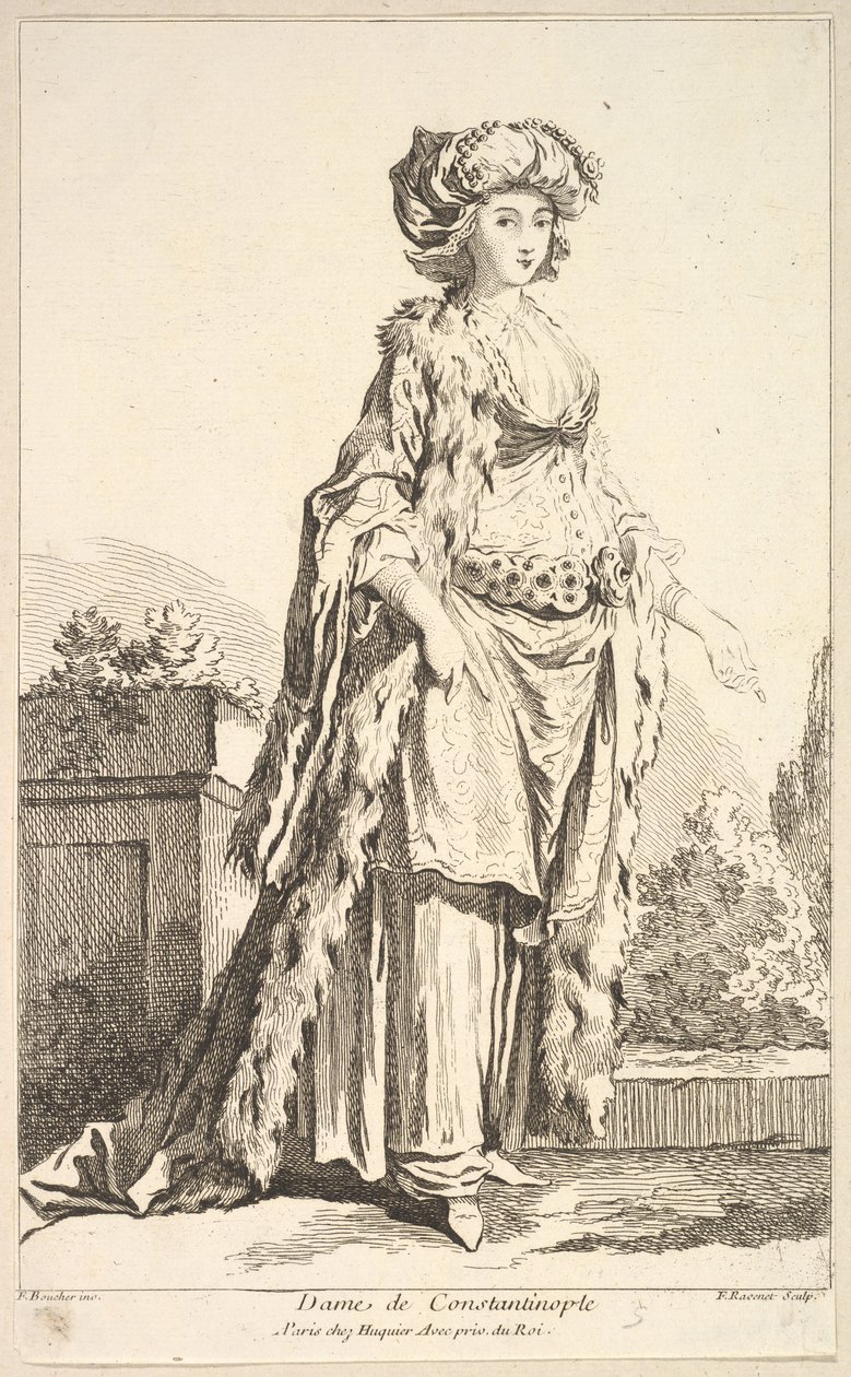 Dama de Constantinopla, de Recueil de diverses fig.res étrangères Inventées par ..., siglo XVIII de Simon Francois Ravenet