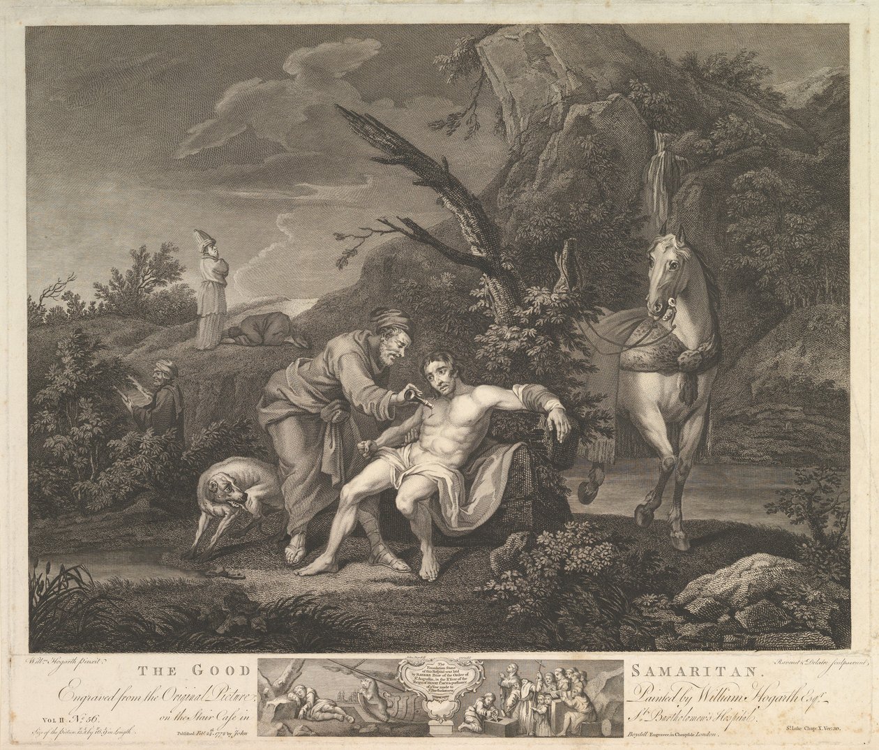 El buen samaritano, San Lucas, Cap. 10, versículo 30 de Simon Francois Ravenet