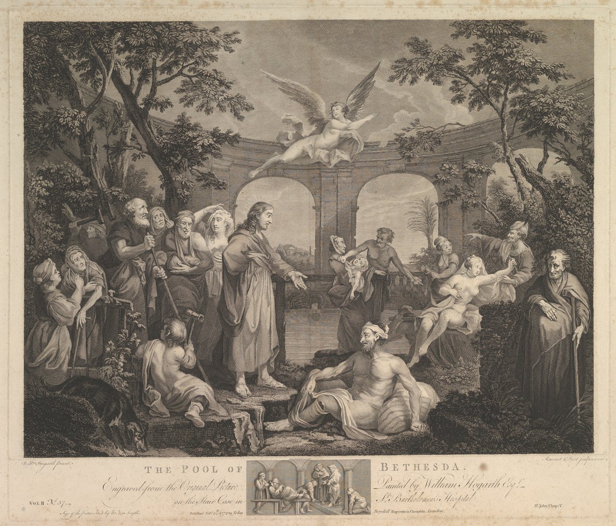 El Estanque de Betesda San Juan, Capítulo 5, 24 de febrero de 1772 de Simon Francois Ravenet