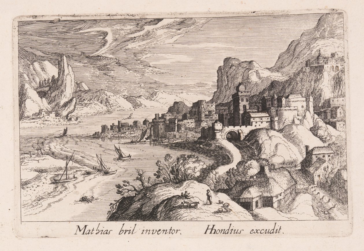 Valle del río Alpino, de Topographia Variarum Regionum de Simon Frisius