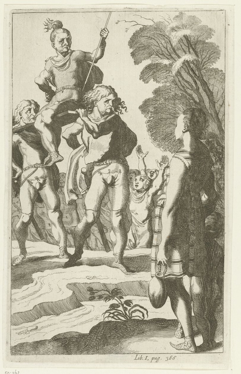 Brinio erigido sobre un escudo de Simon Frisius