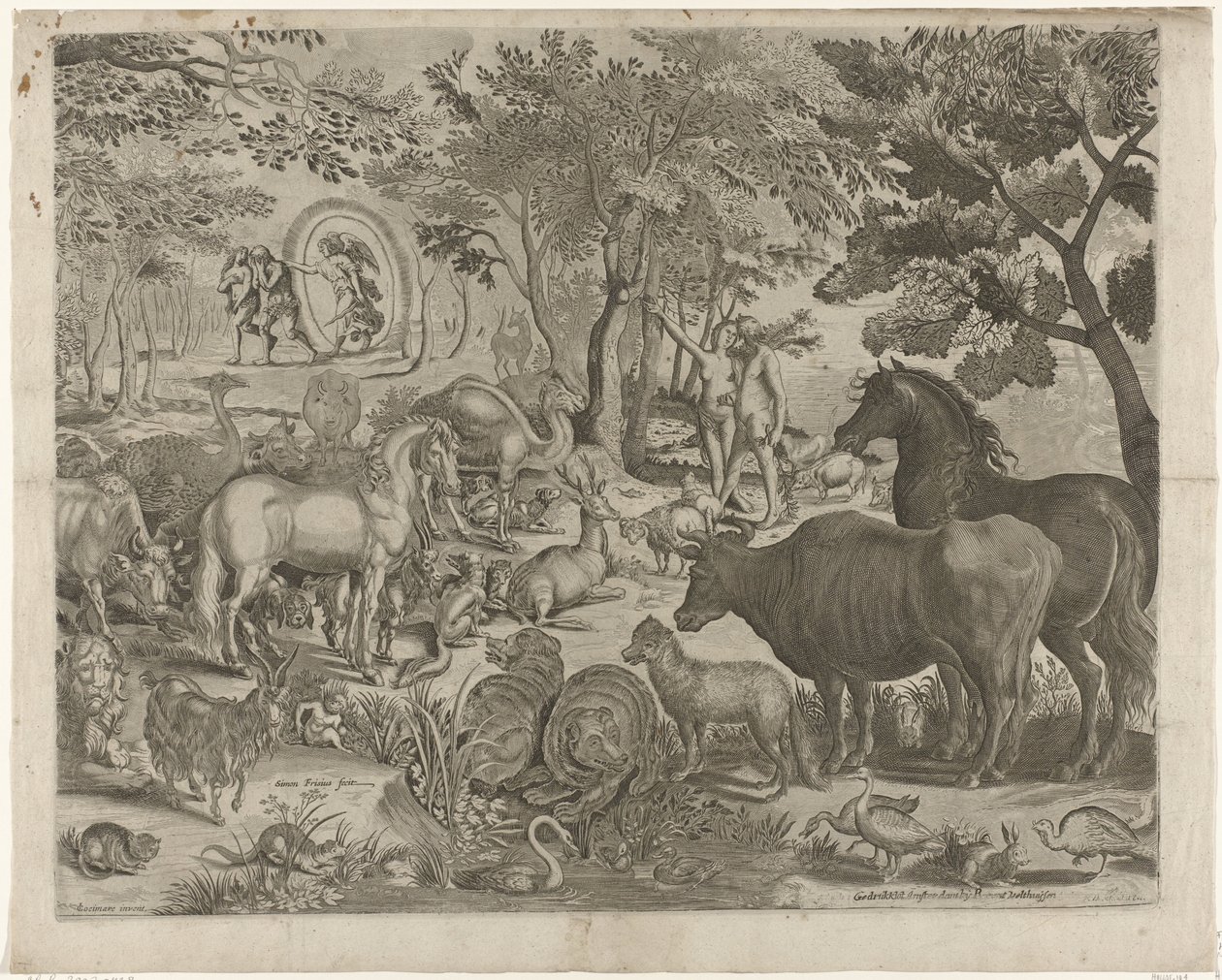 Expulsión del Paraíso de Simon Frisius
