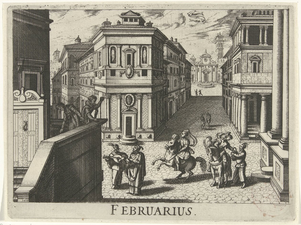 Febrero Febrero (título sobre objeto) Doce meses (título de la serie) de Simon Frisius