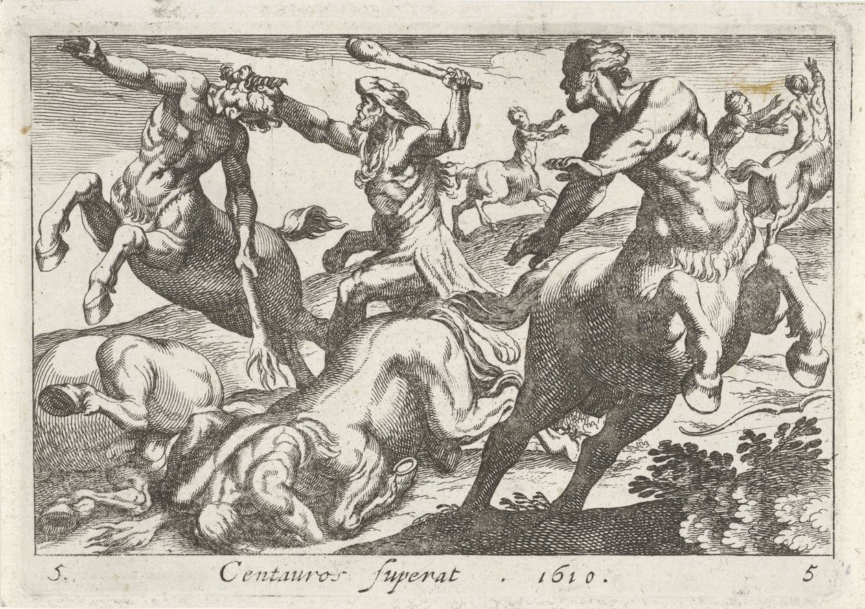 Hércules luchando contra los centauros de Simon Frisius