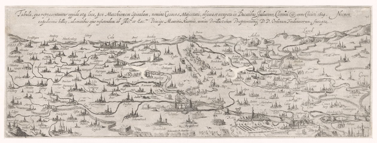 Mapa del ducado de Gulik, 1614 de Simon Frisius