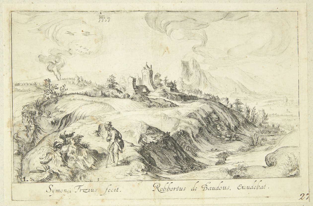Paisaje con Hombre y Mujer de Simon Frisius