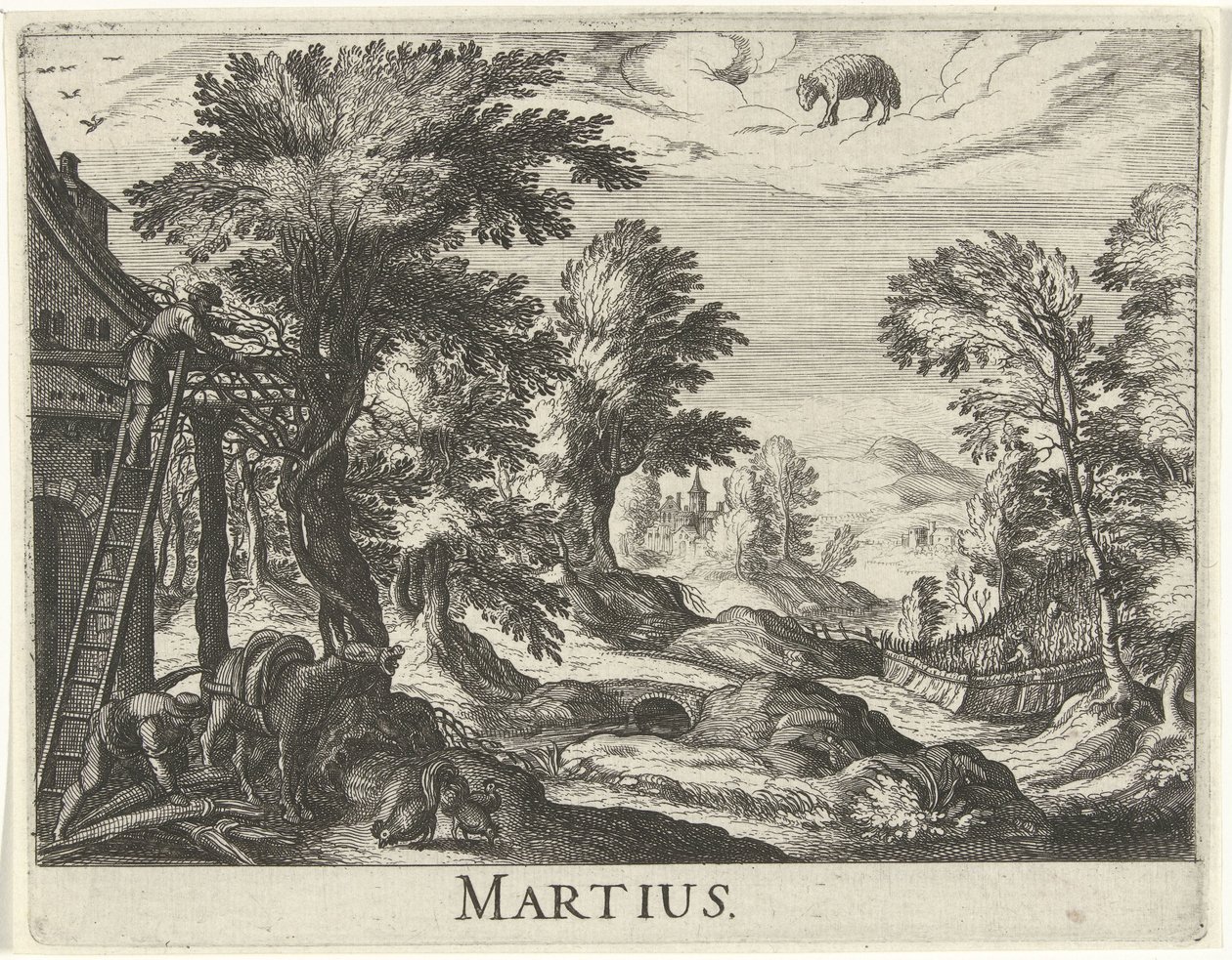 Marzo Martin (título sobre el objeto) Doce meses (título de la serie) de Simon Frisius