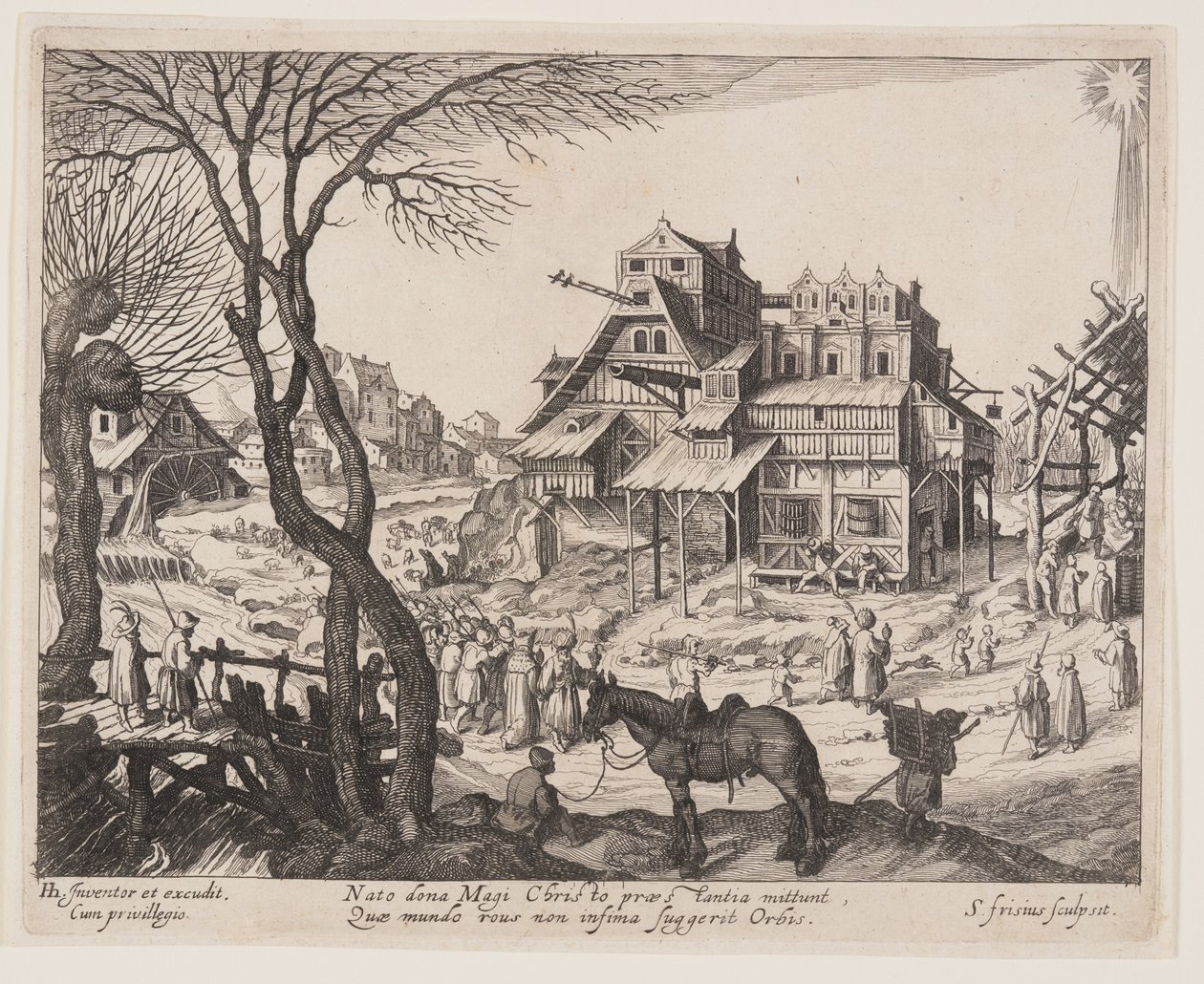 La Adoración de los Magos, de Paisajes con escenas de la vida de Cristo de Simon Frisius