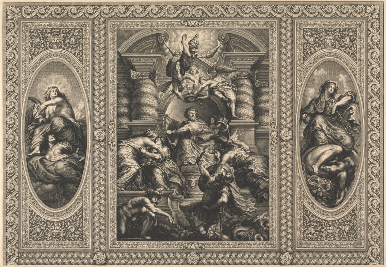 El techo del Banqueting House en Whitehall: El pacífico reinado de Jacobo I de Simon Gribelin