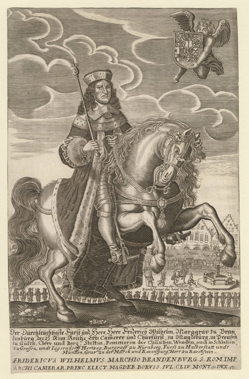 Frederic-Guillaume Ier de Brandebourg - (Frederic Guillaume) Retrato de Federico Guillermo (1620-1688), Elector de Brandeburgo, Duque de Prusia - Grimm, Simon (activo ca. 1680) - 1680 - Grabado en cobre - 29.4x18.9 - Colección privada de Simon Grimm