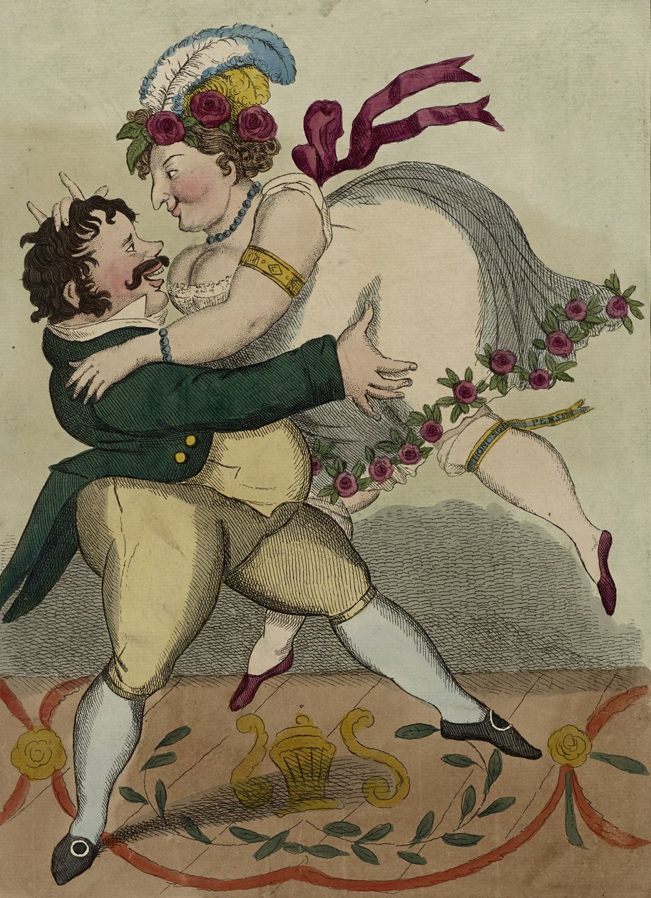 El nuevo vals alemán, c.1818 siglo (grabado a mano) de Simon Hehl