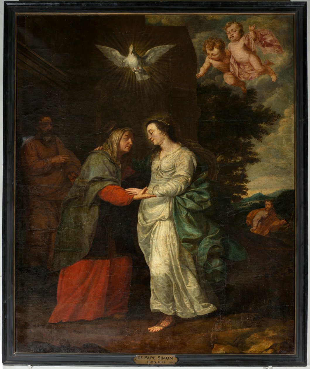 Iglesia parroquial (Parochiekerk Sint-Eligius). Pintura. "María visitando a Isabel". Simon De Pape. Siglo XVII. de Simon II de Pape