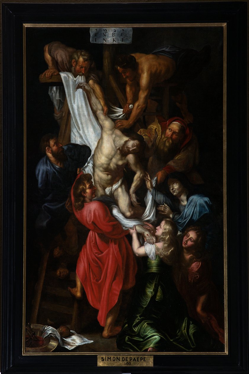 Iglesia parroquial (Parochiekerk Sint-Pieter). Pintura. Descenso de la Cruz. Simon De Paepe (?). de Simon II de Pape