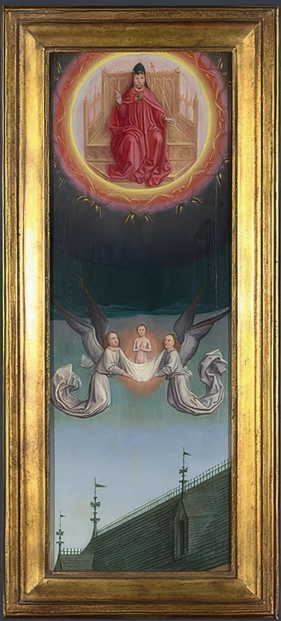 El alma de San Bertín es llevada al cielo (Retablo de la Abadía de San Bertín). Alrededor de 1459 de Simon Marmion