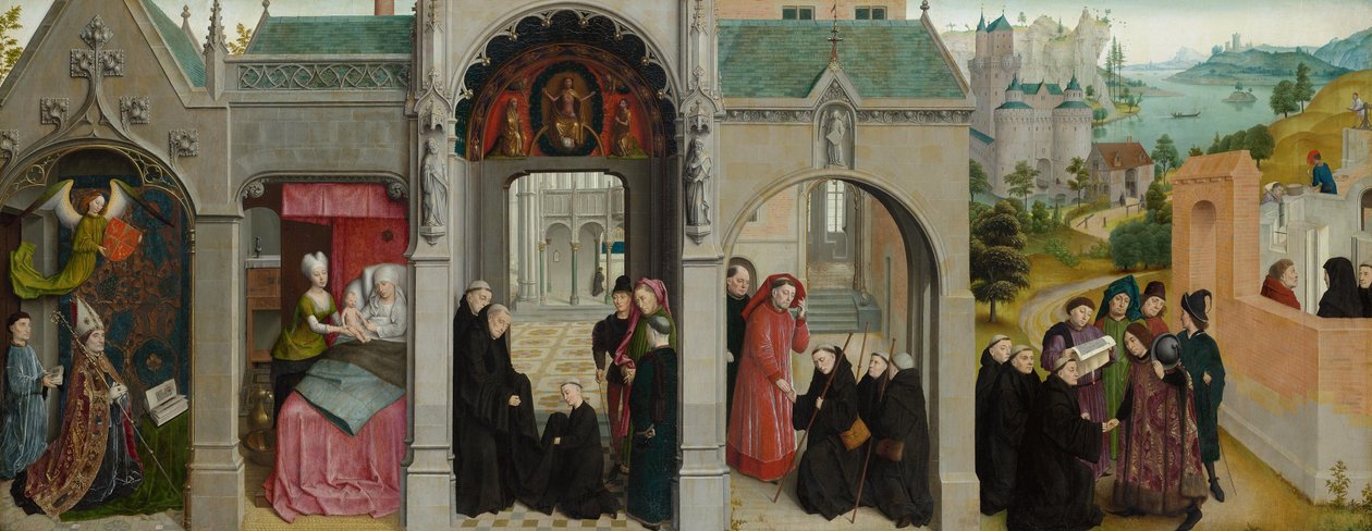 Escenas de la vida de san Bertín - Anunciación con profetas y evangelistas de Simon Marmion