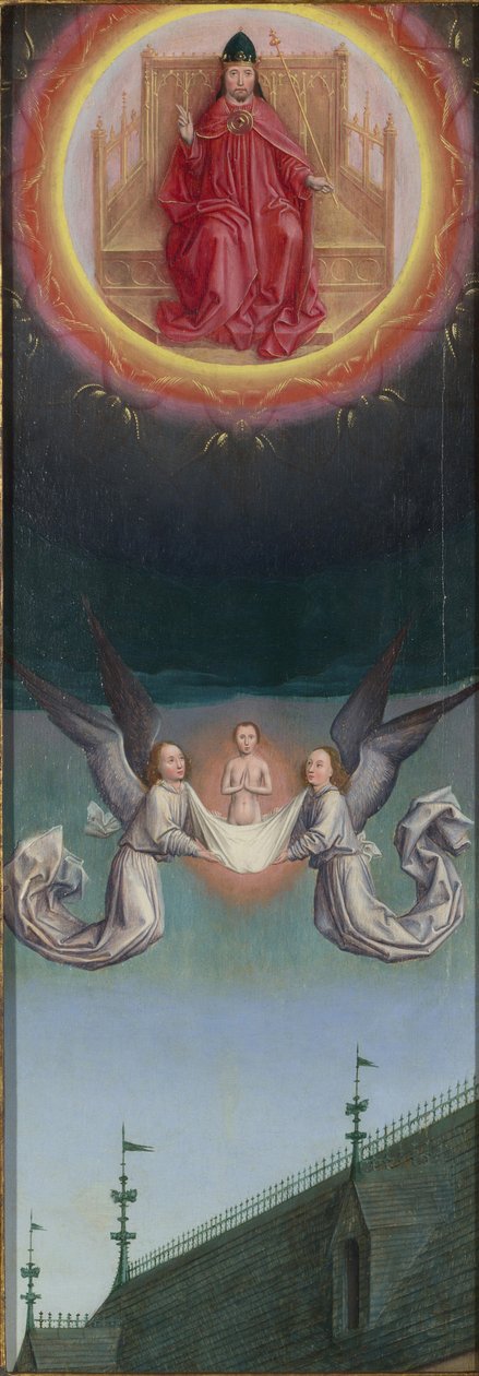 El Alma de San Bertin llevada a Dios desde el Retablo de San Bertin, ca 1459 de Simon Marmion