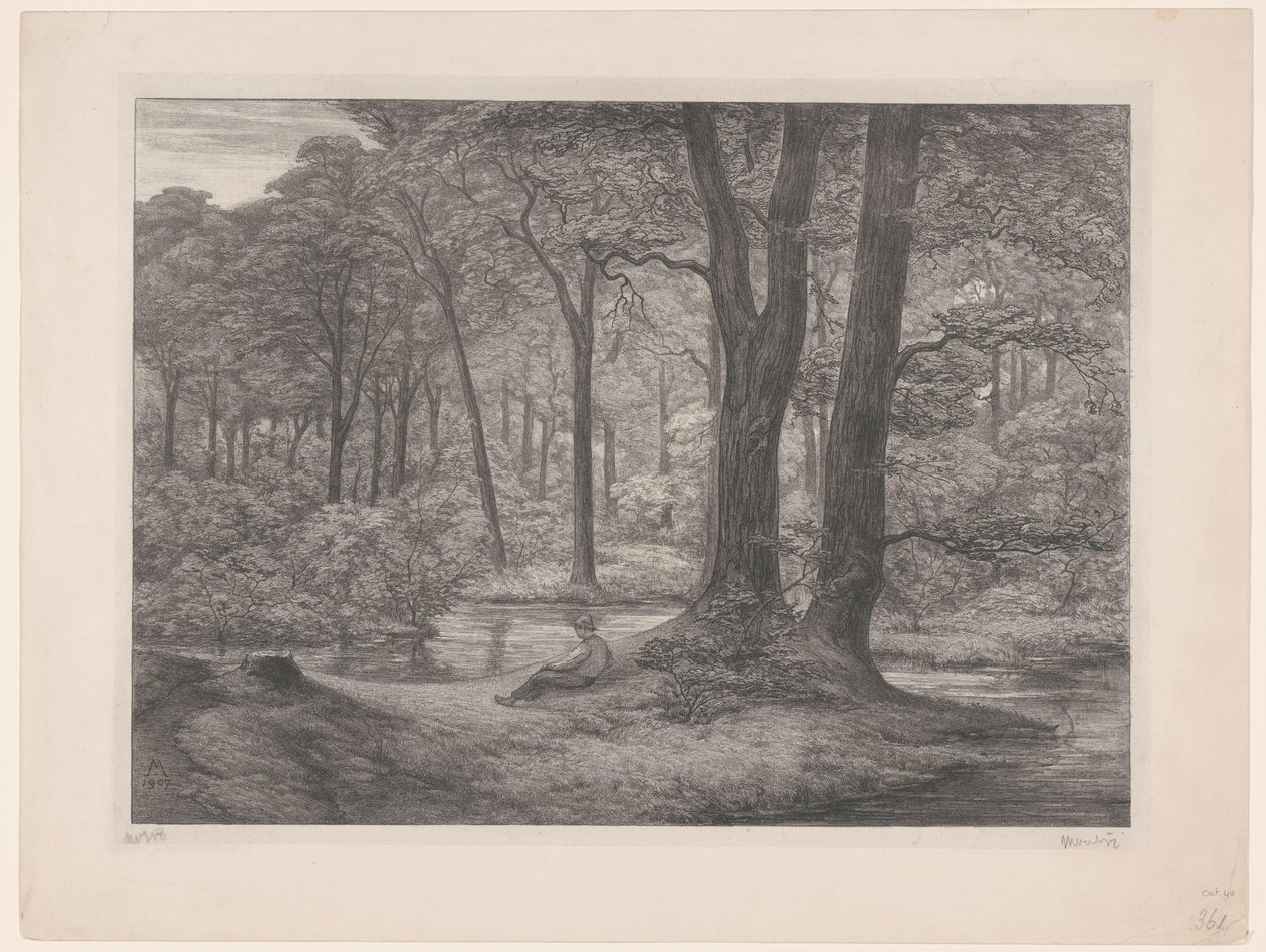 Bosque con estanque y hombre reclinado
Bosque de Teutoburgo (escena de bosque) (título original) de Simon Moulijn (signed by artist)