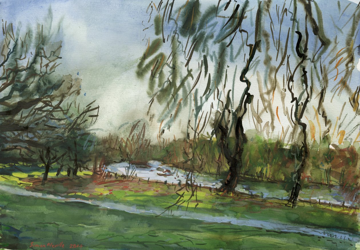 Jardines de Buccleuch (acuarela y gouache sobre papel) de Simon Neville