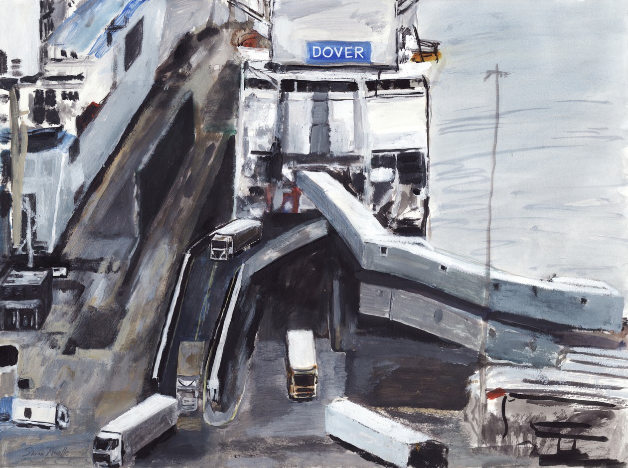 Dover, 2019 (acrílico, acuarela, gouache y tinta sobre papel) de Simon Neville