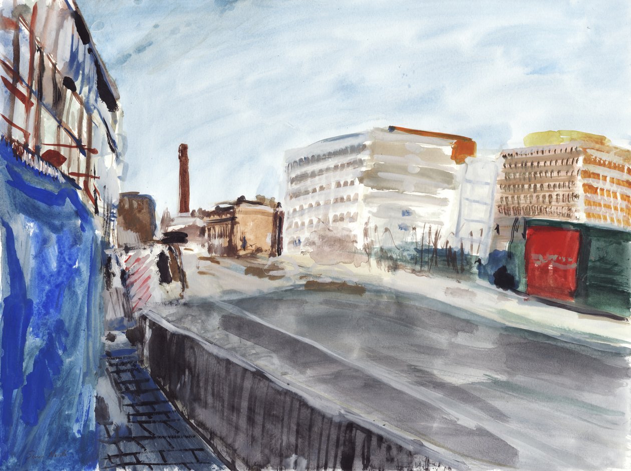 Garratt Lane, Wandsworth, 2019 (acuarela y gouache sobre papel) de Simon Neville