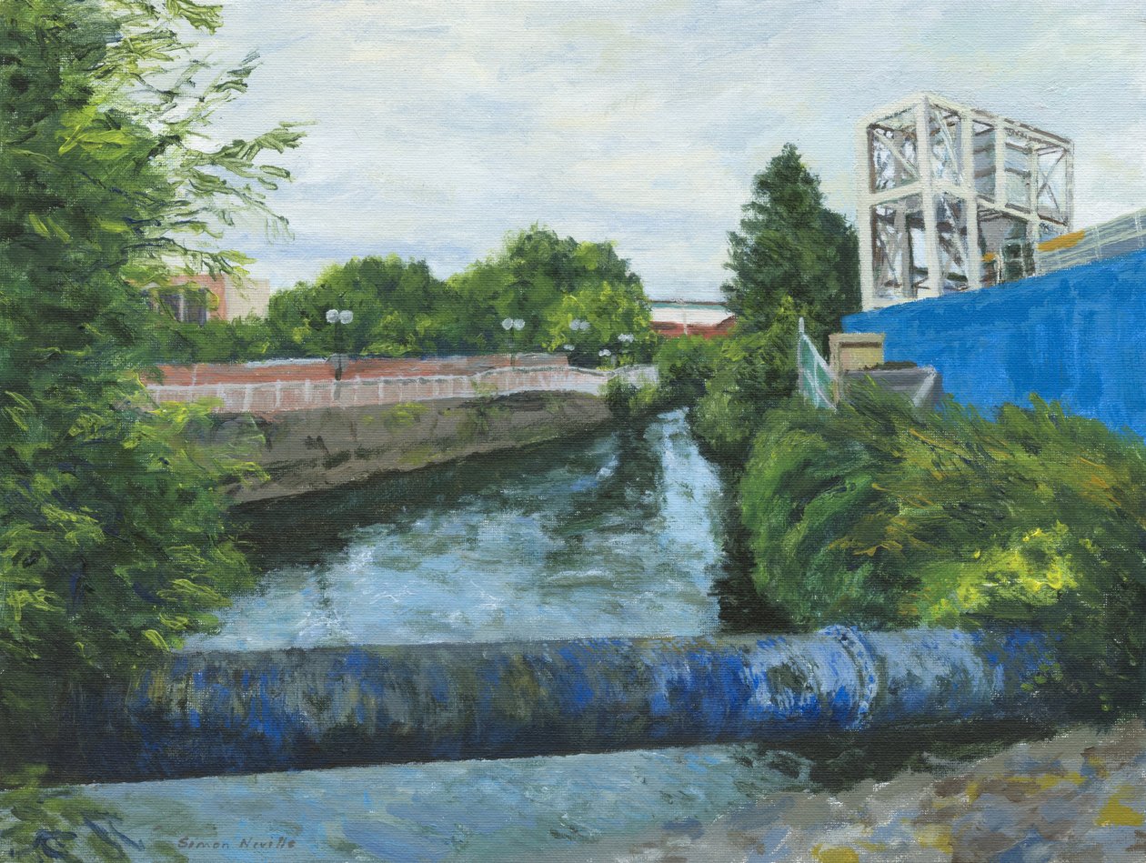 River Wandle, 2024 (acrílico sobre lienzo) de Simon Neville