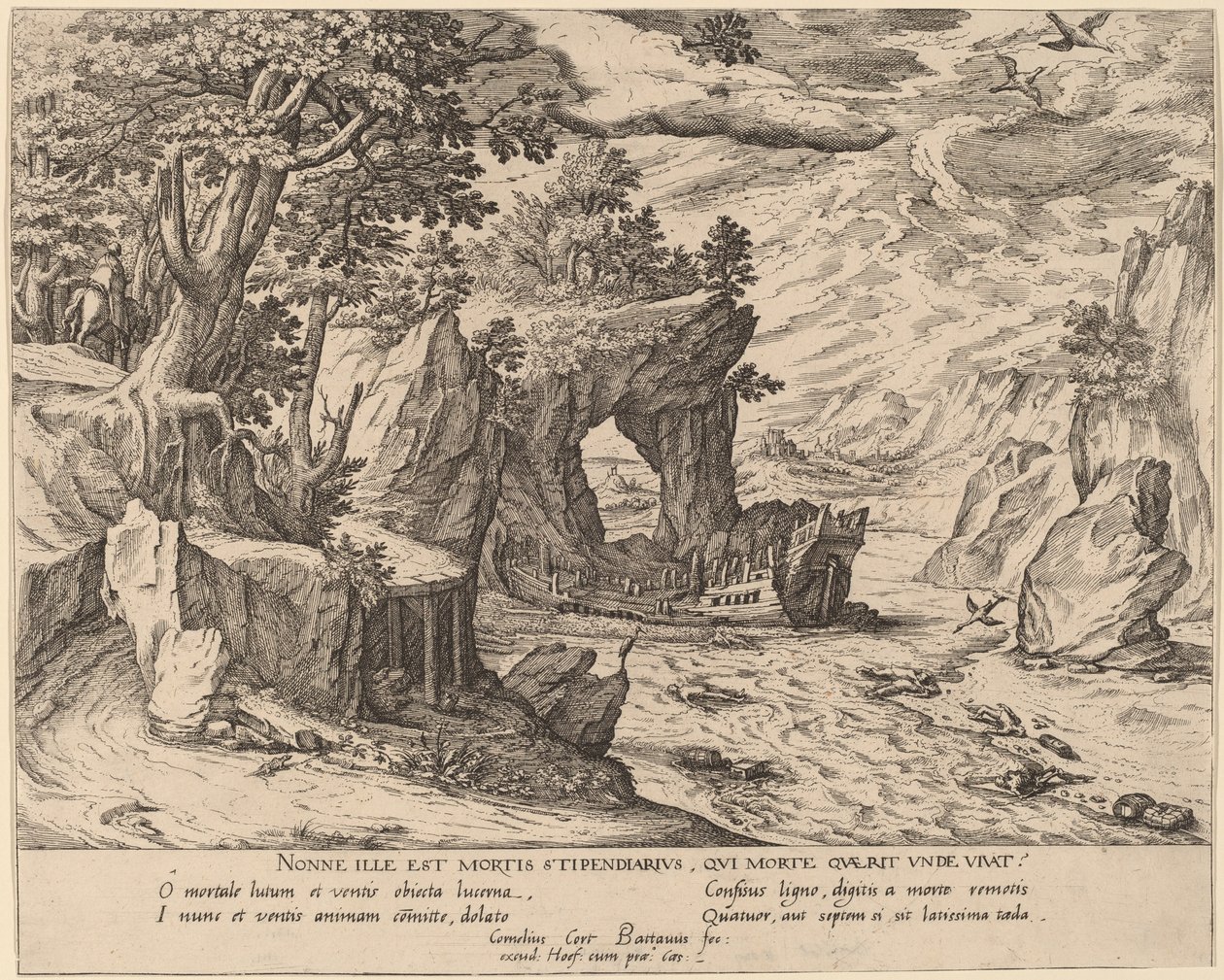 Después del naufragio de Simon Novellanus after Cornelis Cort