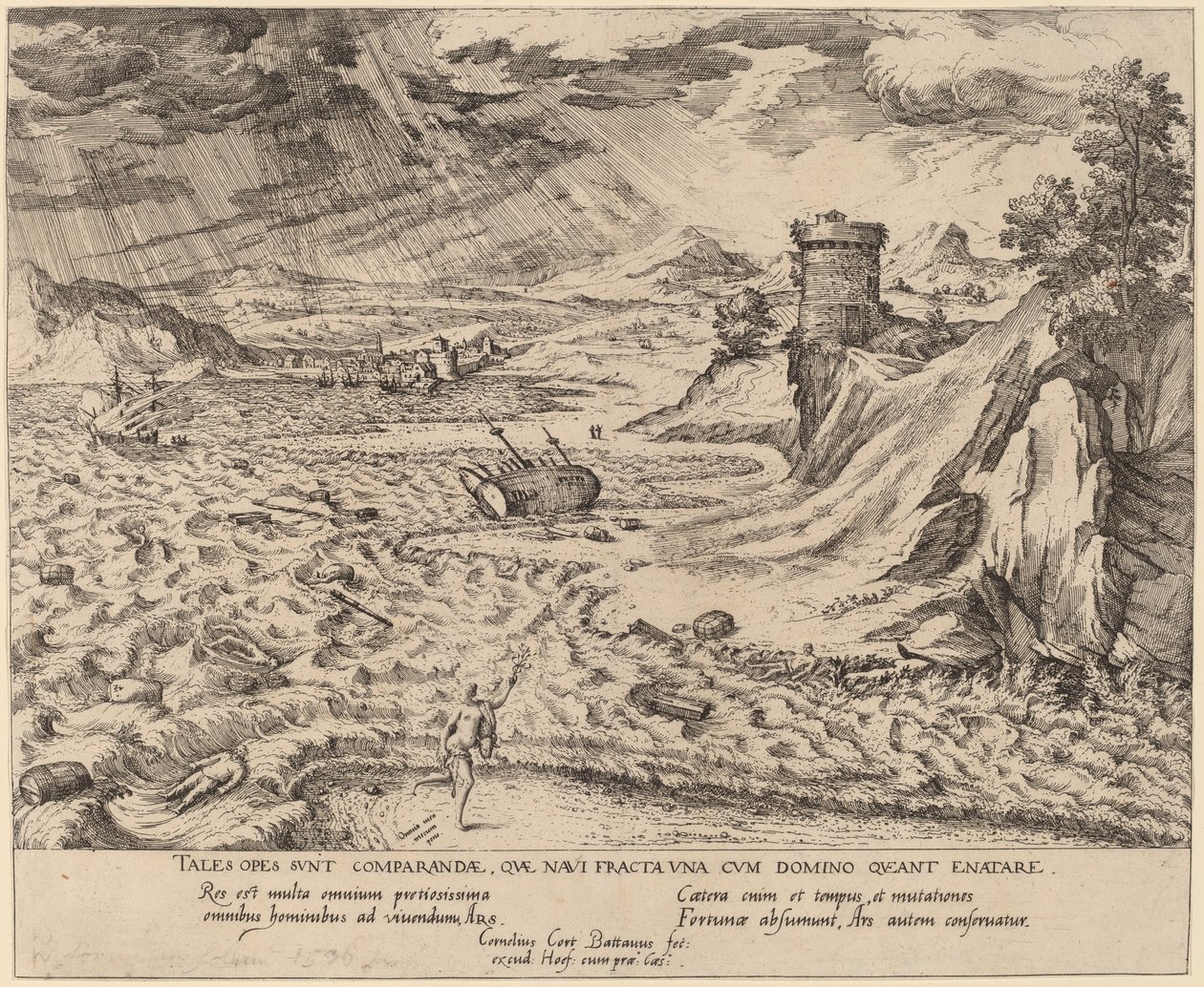 El naufragio de Simon Novellanus after Cornelis Cort