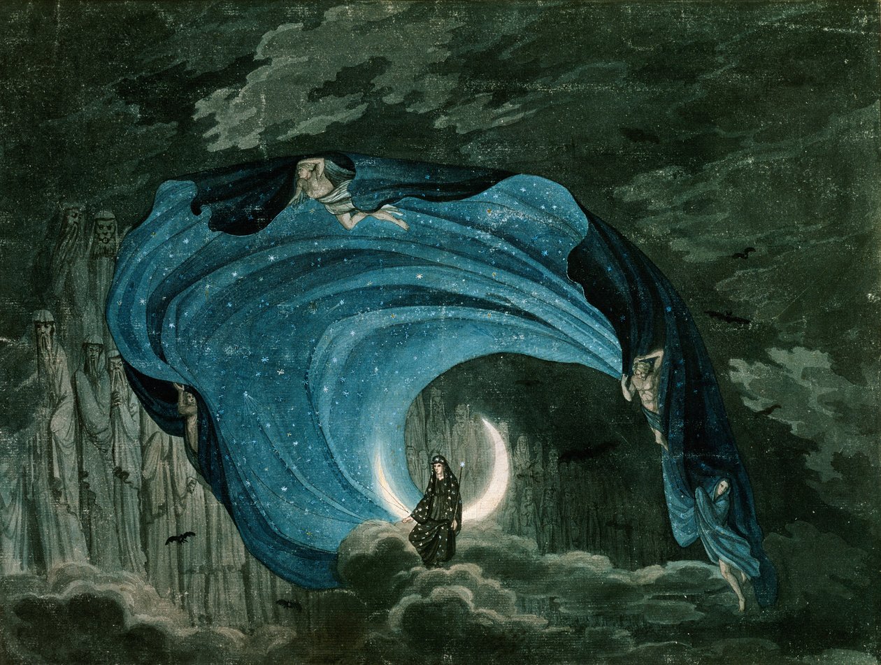 Decorado para La Reina de la Noche, ópera de Mozart de Simon Quaglio