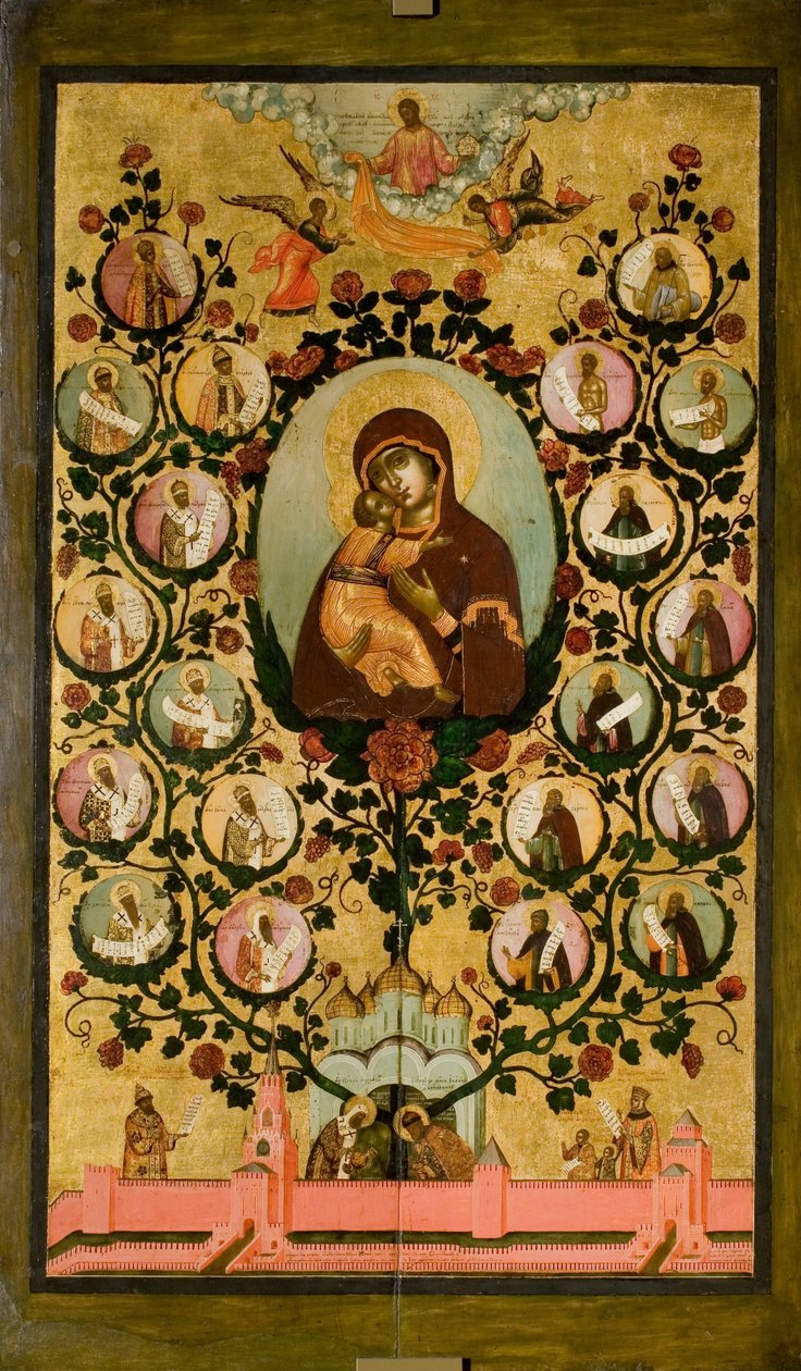 Árbol del Estado de Moscú (Alabanza a la Madre de Dios de Vladímir) de Simon Ushakov