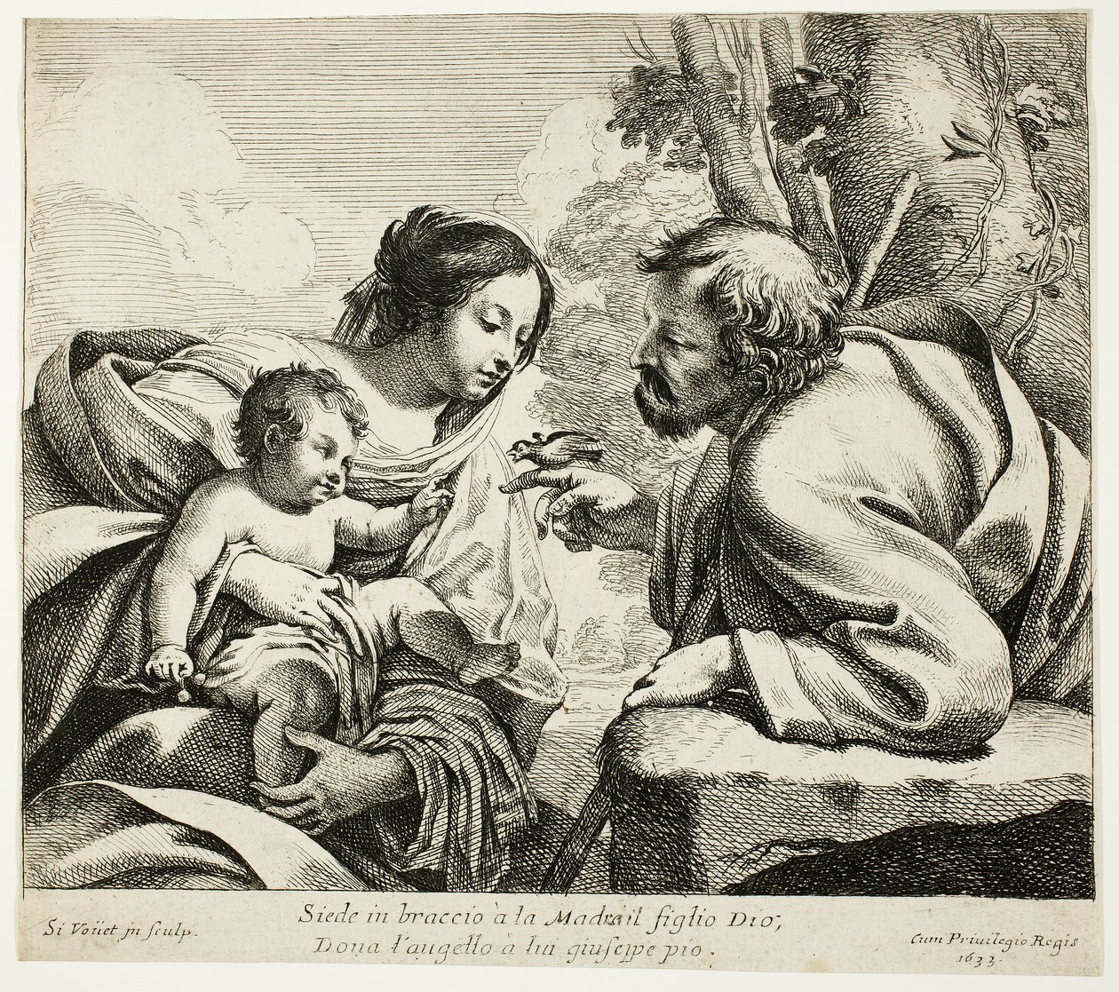 La Sagrada Familia con un pájaro de Simon Vouet