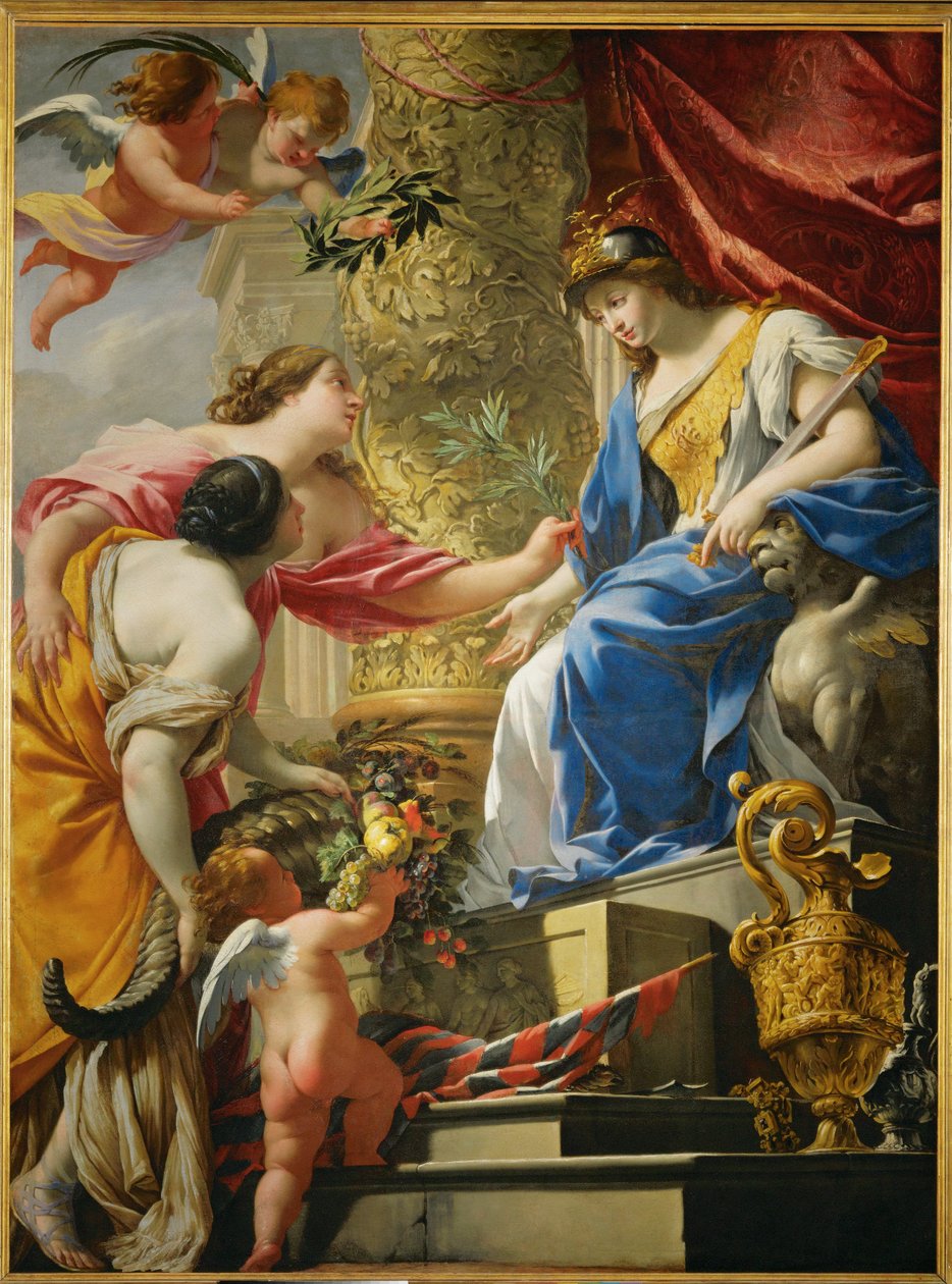 La prudencia trae paz y abundancia ... de Simon Vouet