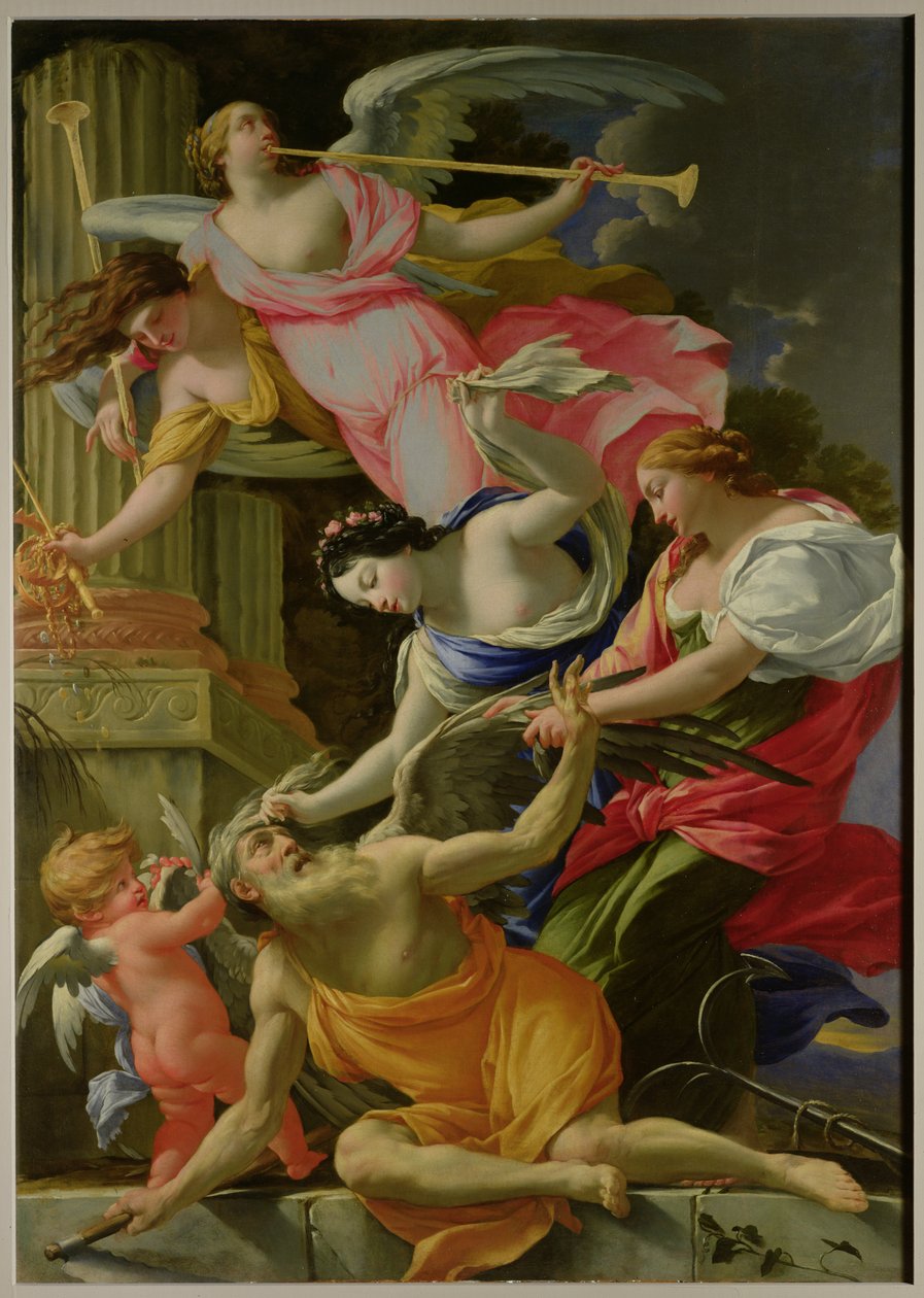 El tiempo vencido por el amor, Venus y la esperanza, c.1645-46 de Simon Vouet