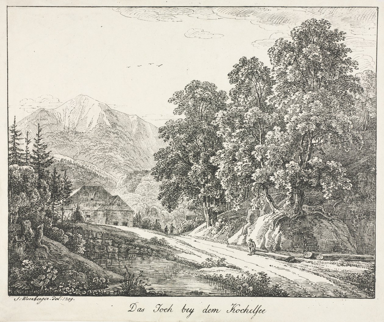 El camino por el Kochelsee, 1809 de Simon Warnberger