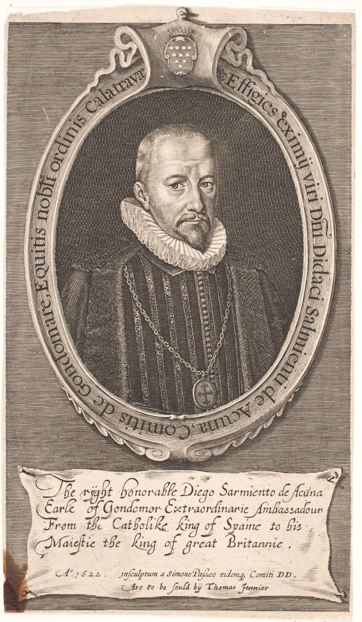 Diego Sarmiento de Acuña, conde de Gondomar. Enviado español en Londres de Simon de Pas