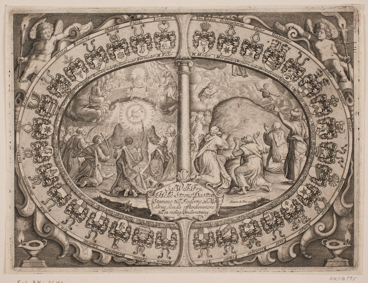 Hoja conmemorativa de Helle Steensdatter de Simon de Pas